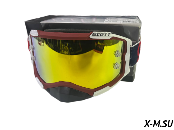 Очки мотокросс SCOTT XD3-84 коробка цв. оправы Бело-красный цв. стекла Оранжевый 